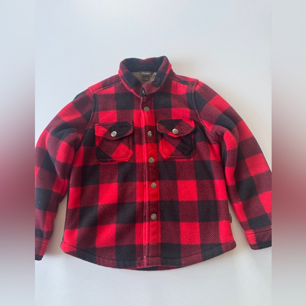 Eddie Bauer Kids' Red and Black Checkered Button-Down Shirt